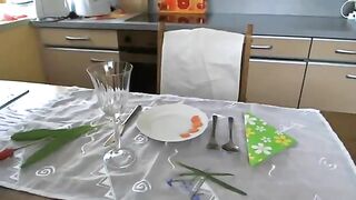 Kinky German housewife poops in the plate