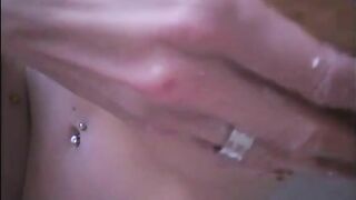 Dirty bitch poops in the shower