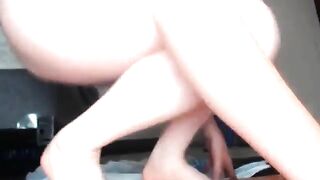 Amateur hairy teen spread legs for poop