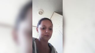 Lady poops on floor at home