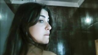 Beautiful poop from sexy brunette babe