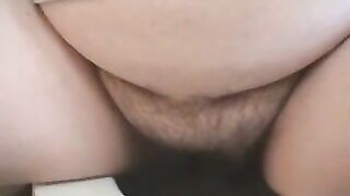 Amateur nanny with thick hairy pussy pooping