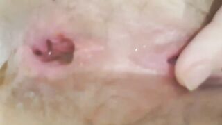 Playing with her asshole and poop