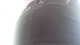 Pooping her sexy plastic panties