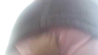 Pooping her sexy plastic panties