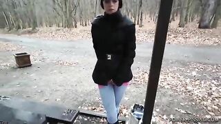 Pooping in the forest