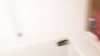 Self-filming her big poop at home