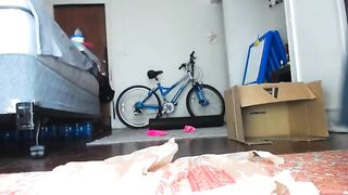 Showing off her very nice poop on plastic wrap