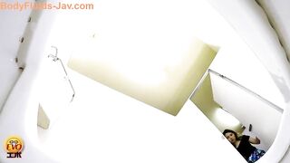 Shaved pussy hot japanese girl pooping