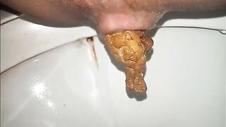 Shaved pussy slut trying hard