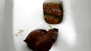 Very thick un flushable poop from sexy babe