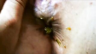 Closeup of sexy wife enjoying anal shit fuck