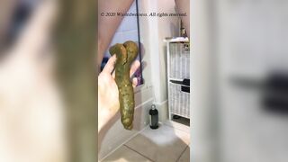 Wife's huge cucumber turd