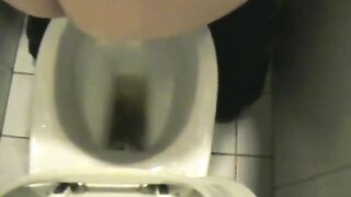 Girl takes a fat shit in the toilet