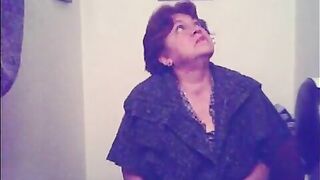 Real old lady pooping