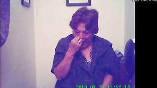 Real old lady pooping