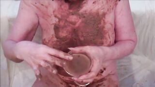 Poop smeared old lady drinking her piss