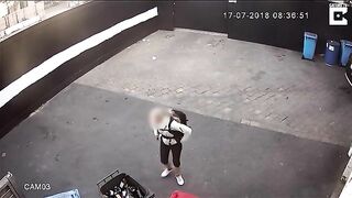 Security cam records pooping lady