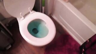 Amateur video of lady pooping in toilet