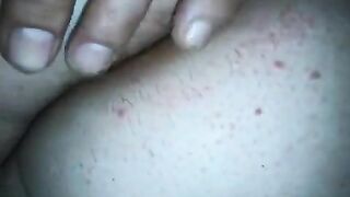 Messy shit between her butt cheeks