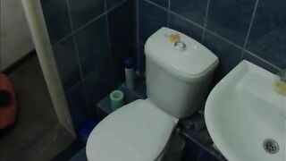 Cute Asian wife poops