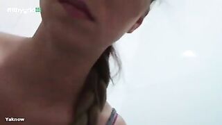 Young amateur wife pooping and ass cleaning video