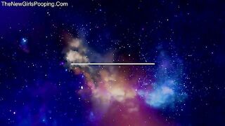 Stunning hot brunette chick pooping