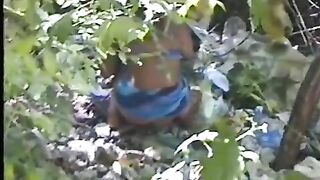 Pooping in the bushes
