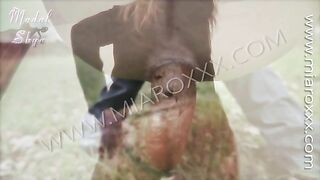 Sexy lady poops thick dark brown poop