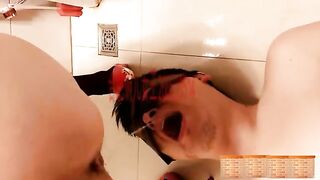 Chinese hot wife pooping for amateur hubby