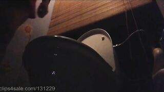 Amateur girl in sexy red rope pooping