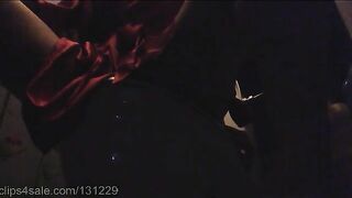 Amateur girl in sexy red rope pooping