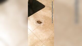 Naughty young girl poops in her living room