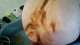 Lovely tight ass girlfriend is ready for smearing shit fuck