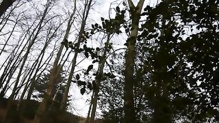 Hot French blonde poops in the forest