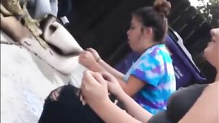 Hot looking Asian girls puking