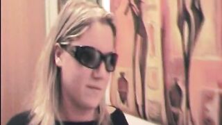 Naughty amateur blonde girl piss and poop in toilet