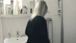 Hot blonde and brunette girls piss solo