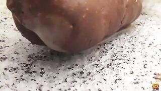 Hot brunette Japanese girl poops thick turd