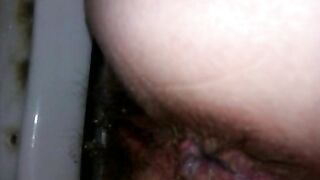 Hairy pussy and sexy booty hole closeup