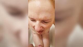 Woman licks shit from her own ass in the bathtub