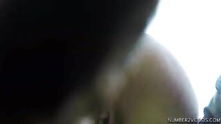 Big booty and fat pussy girl in poop closeup