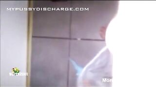 Mature hairy pussy pissing and pooping in closeup