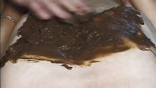 Skinny girl loves shit covered body