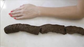 Enormous turd on a girls back