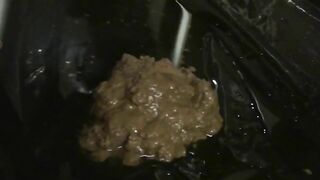 Kinky brunette smearing shit