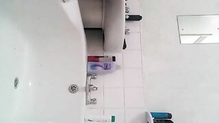 Sweet busty granny pooping