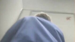 Granny pooping in closeup
