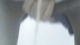 Granny pooping in closeup
