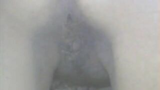 Granny pooping in closeup